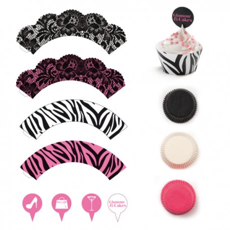 Set cupcakes wrappers - Glamour