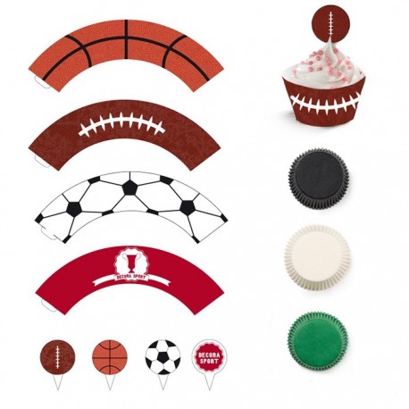 Set cupcakes wrappers - Sport
